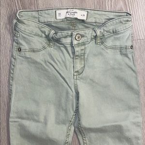 A&F Olive Super Skinny Pants